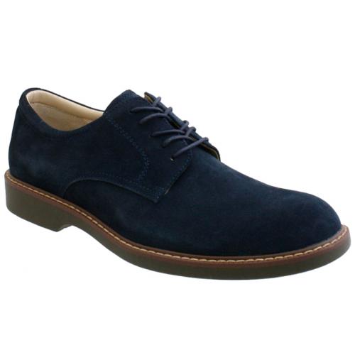 G.H.Bass & Co "Pasadena" Navy Genuine Suede Leather Plain Toe Oxford Shoes